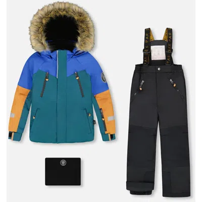 Deux Par Deux Boy Two-piece Play Snowsuit In Multi