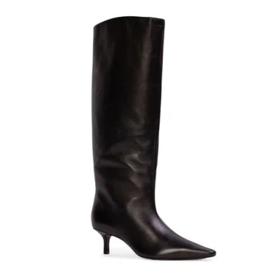 Black Suede Studio Sutton Leather Boots In Black