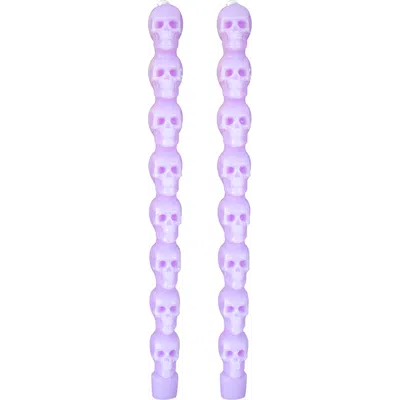 Jollity & Co . Stacking Skull Taper Candle Set In Multi