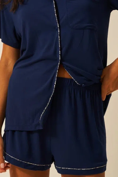 Stripe & Stare Short Pyjama Set In Blue