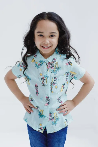 Disney Short Sleeve Button Down Shirt In Multi