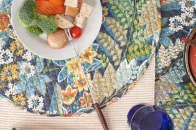 Carol & Frank Posy Table Runner 14" X 51" In Multi