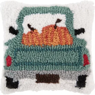 C & F Home C&f Home Pumpkin Pickup Truck Hooked Fall Mini Accent Pillow 8" X 8" In Multi