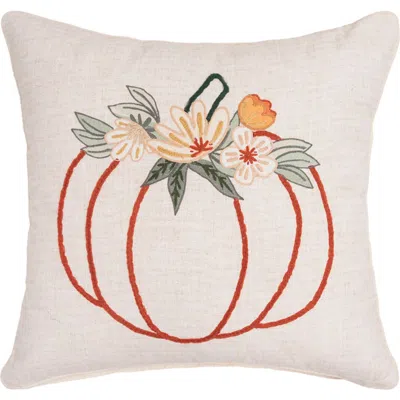 C & F Home C&f Home Autumn Botanical Pumpkin Throw Pillow, 18" X 18" In White