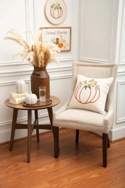C & F Home C&f Home Autumn Botanical Pumpkin Throw Pillow, 18" X 18" In White