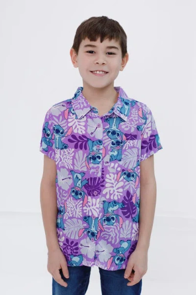 Disney Short Sleeve Button Down Shirt In Multi