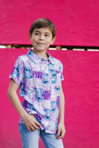 Disney Short Sleeve Button Down Shirt In Multi