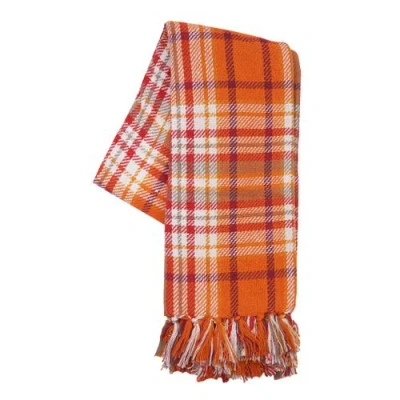 C & F Home C&f Home Fall Plaid Throws In Orange