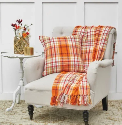 C & F Home C&f Home Fall Plaid Throws In Orange