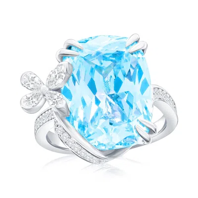 Suzy Levian Gala Firework Butterfly Ring In Blue