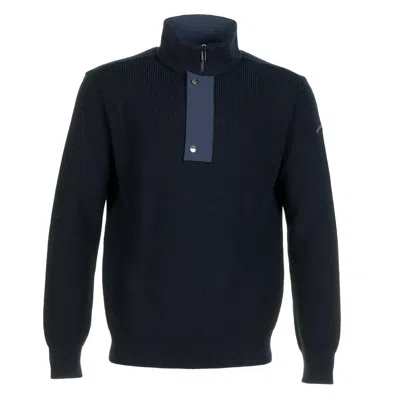 Paul & Shark Bio Viscose Half Zip Typhoon Sweater Navy In Black
