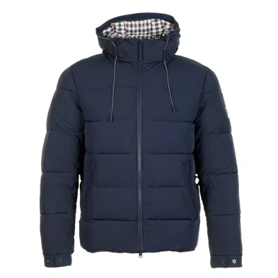 Aquascutum Active Sp Hooded Puffer Jacket Navy In Blue
