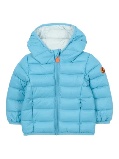 Save The Duck Front-zip Hooded Jacket In Blue
