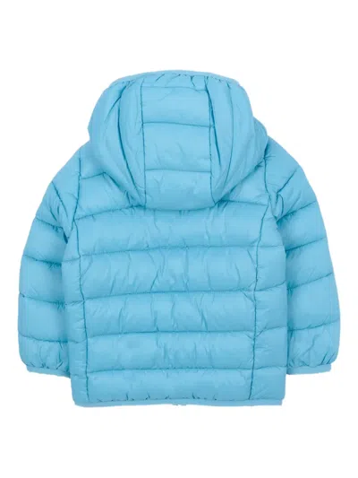 Save The Duck Front-zip Hooded Jacket In Blue
