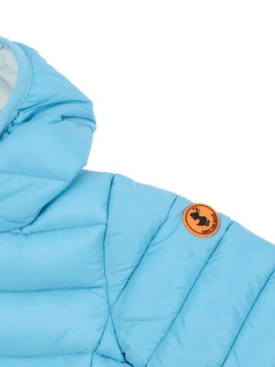 Save The Duck Front-zip Hooded Jacket In Blue