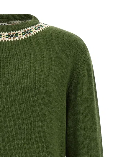 Bode Moritz Tassel Trim Virgin Wool Sweater In Green