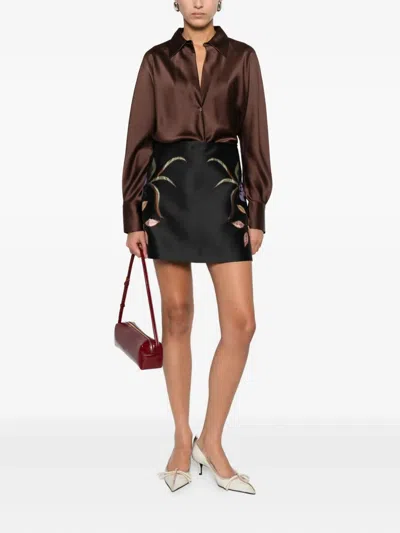 Dorothee Schumacher A-line Mini-skirt In Cloque Jacquard In Black