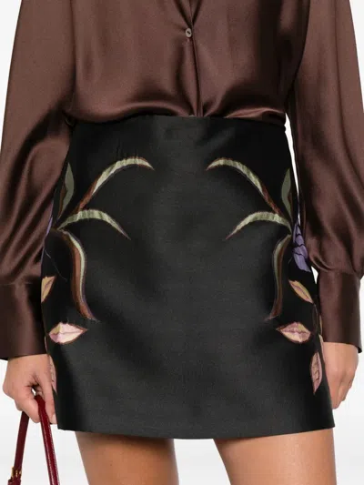 Dorothee Schumacher A-line Mini-skirt In Cloque Jacquard In Black