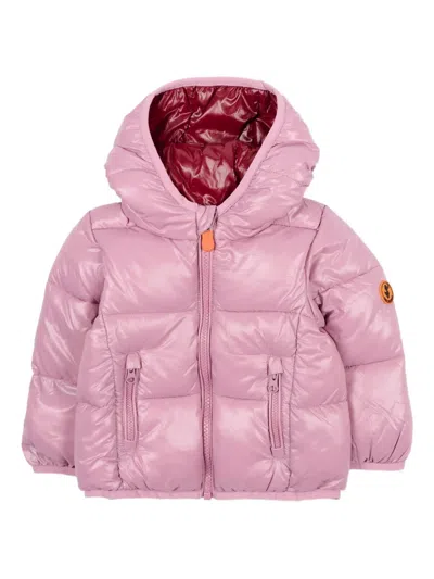 Save The Duck Long-sleeve Hooded Jacket In Pink