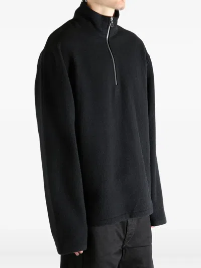 Rier Half-zip Wool Sweater In Black