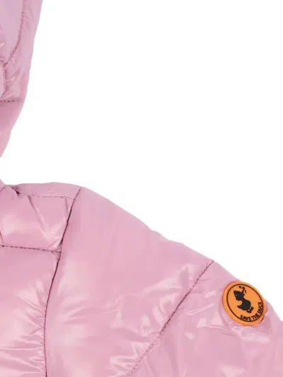 Save The Duck Long-sleeve Hooded Jacket In Pink