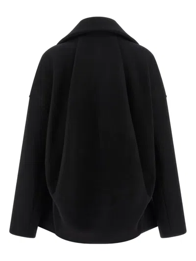 Rick Owens Black Wool Draculimo Structured Jacket In Black