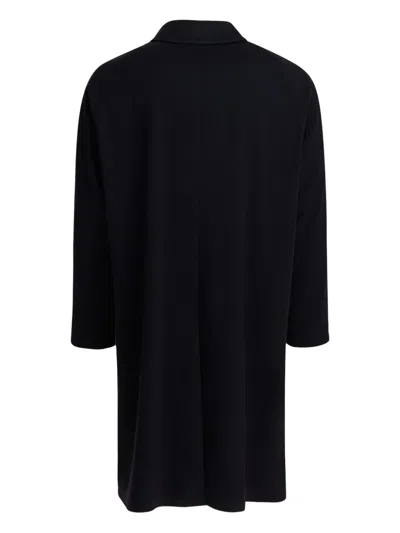 Tagliatore Mid-length Coat With Notch Lapel And Pockets In Black