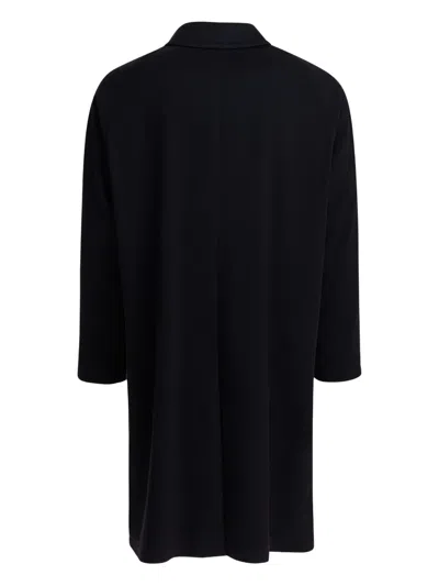 Tagliatore Mid-length Coat With Notch Lapel And Pockets In Black