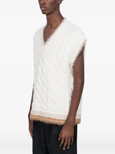 Lacoste Wool Cable-knit Sweater In White
