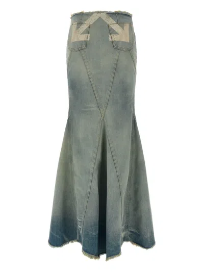 JANE 流苏边中长半身裙