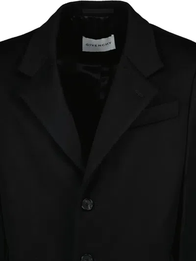 Givenchy Button-fastening Single-breasted Coat In Black