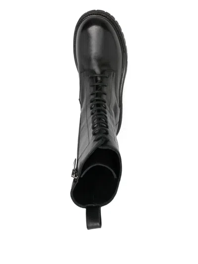 Elena Iachi Lace-up Leather Boots In Black