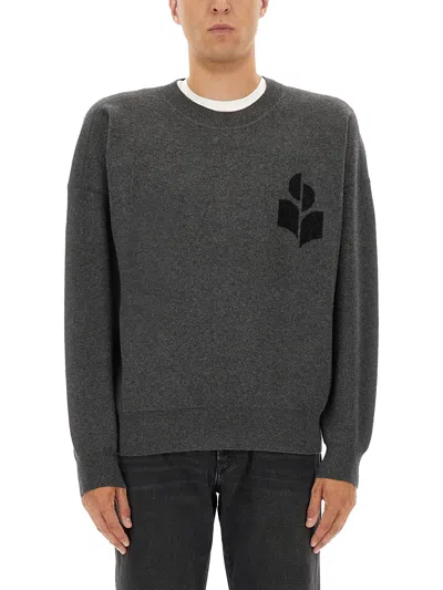 Isabel Marant Antea Logo-detail Pullover In Gray