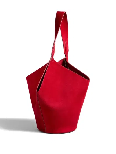 Khaite Open-top Leather Tote Bag In Red