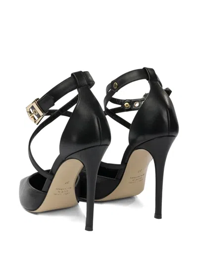 Ninalilou Buckled-strap Pointed-toe Pumps In Black