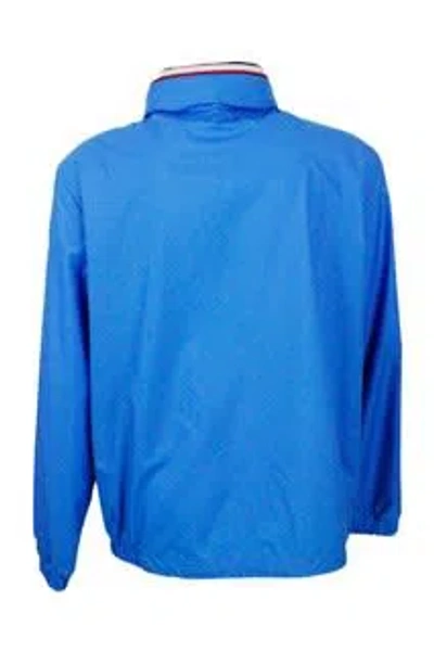 Moncler Windproof Farlak Jacket With Concealed Hood And Zip Closure In Blue