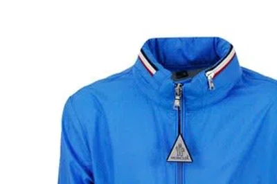 Moncler Windproof Farlak Jacket With Concealed Hood And Zip Closure In Blue