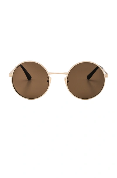 Saint Laurent Sl 136 Zero 52mm Round Sunglasses In Gold