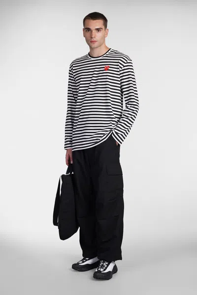 Comme Des Garçons Play Omme Des Garcons Play Single Heart Stripe T Shirt In Multi