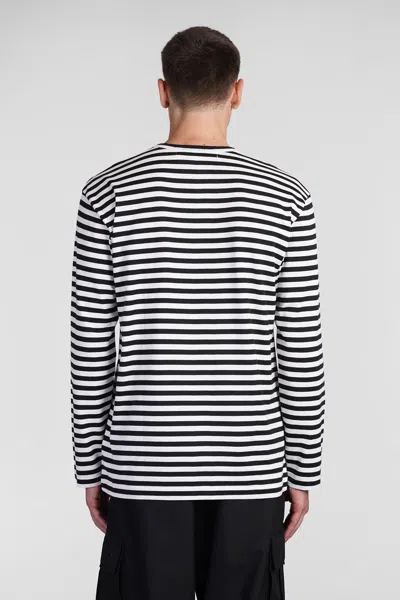 Comme Des Garçons Play Omme Des Garcons Play Single Heart Stripe T Shirt In Multi