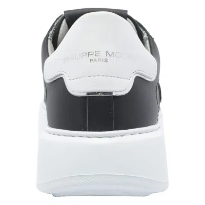 Philippe Model Black Leather Sneakers In Black