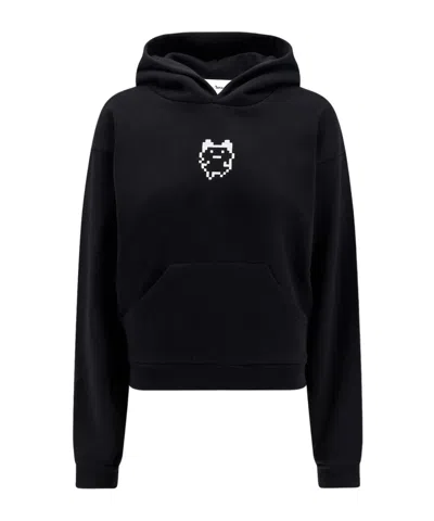 Coperni Organic Cotton Hooded Sweatshirt Featuring Embroidery In Black