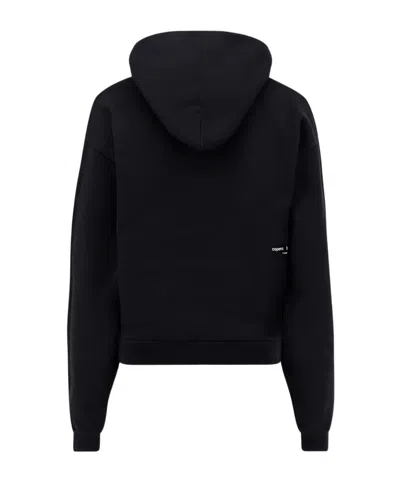 Coperni Organic Cotton Hooded Sweatshirt Featuring Embroidery In Black