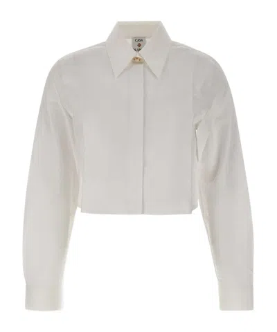 Casablanca Button-up Long Sleeve Shirt In White