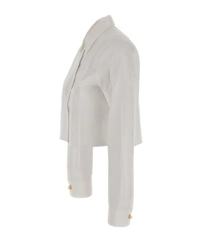 Casablanca Button-up Long Sleeve Shirt In White