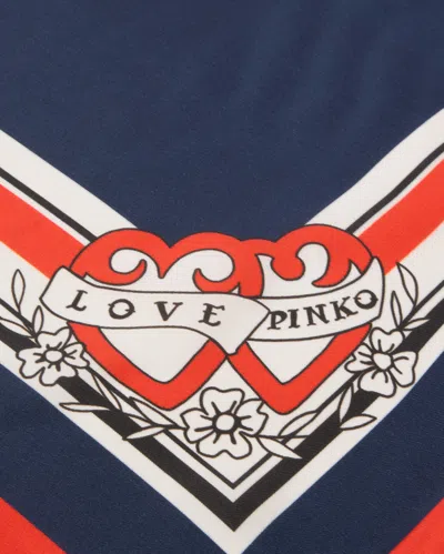 Pinko Madeleine Twill Scarf In Blue