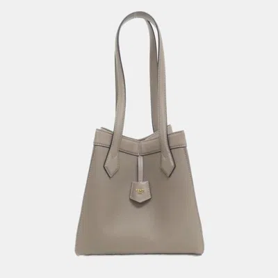Pre-owned Fendi Origami Apza Shoulder Bag In Gray