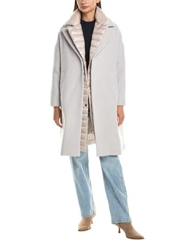 Herno Twofer Wool-blend Down Coat In Gray