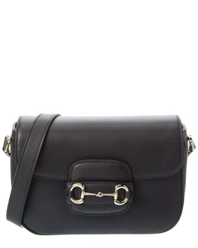 Gucci Horsebit 1955 Soft Small Top Handle Leather Shoulder Bag In Black