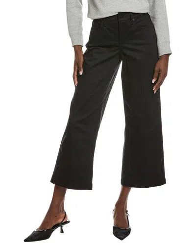 Nydj Plus Teresa Black Coated Wide Leg Jean In Black